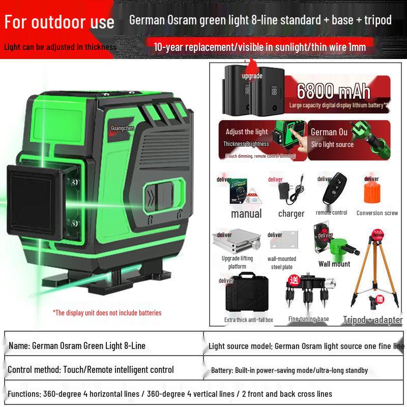 Infrared 16-Line High-Precision Green Laser Level for Wall & Floor Projection