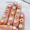 100Pcs Resin Kawaii Colorful 9mm Flower Flat Back Stone Gem Scrapbook DIY Wedding Christmas Art Decor Jewelry Crafts Accessories