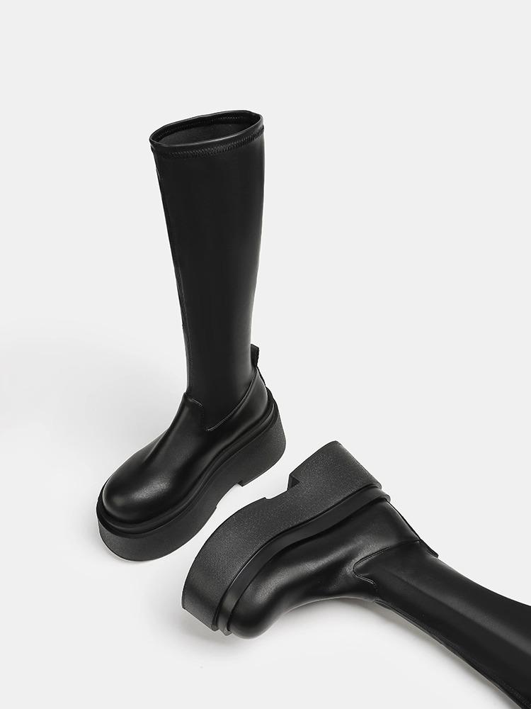 Elastic Boots Women's Long Boots Small Knight Boots Skinny and High Thick Sole Height Boots High Boots Skinny Boots Women