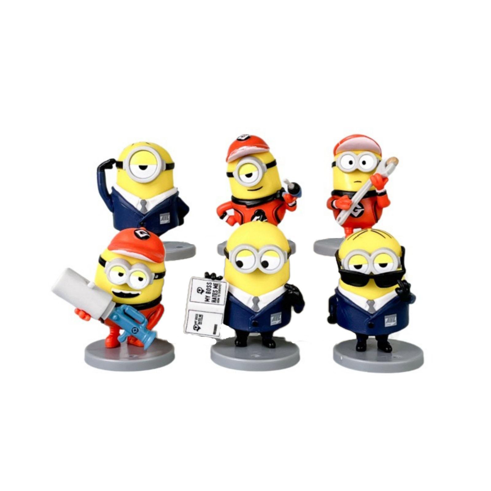 

Set of 6 Miniature Cartoon Character Figurines Collectible Display Models PVC Material Detailed Craftsmanship Suitable for Desk Shelf Decoration one size