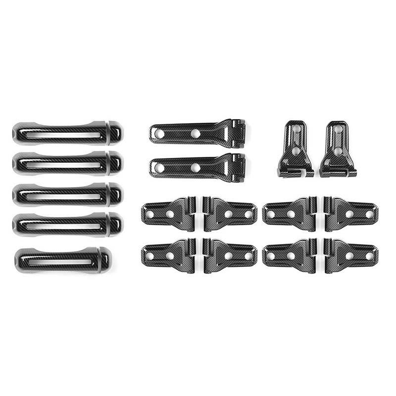 

ABS капот двигателя автомобиля крепление для запасного колеса шарнирная ручка наклейка в виде ракушки декоративная крышка для Jeep Wrangler JL 2018 Up 4-дверная версия Внешние аксессуары углеродного волокна черного