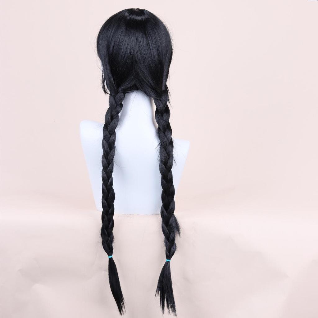 Wednesday Addams Halloween Cosplay Wig - Scary Character Costume from US Drama Movie