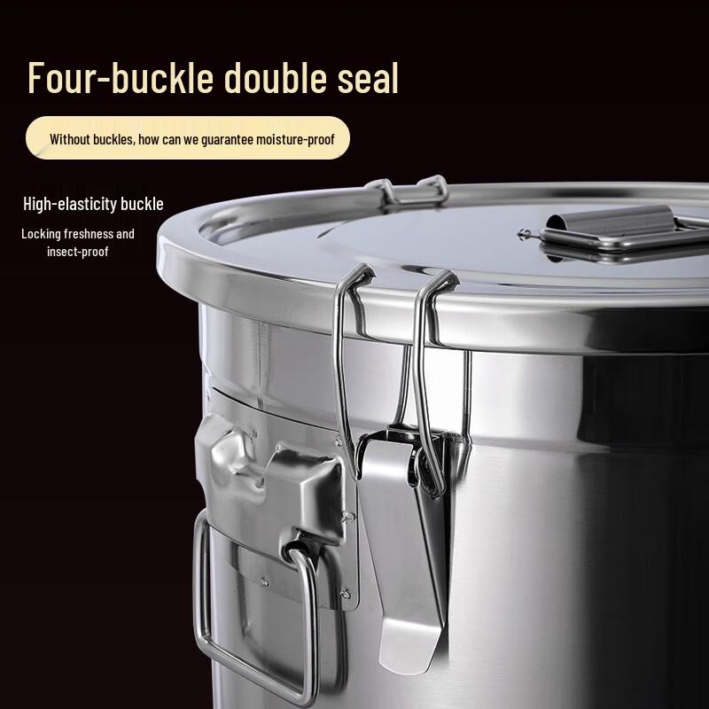 Recipiente Selado para Arroz Yingbai 12L de Aço Inoxidável 304