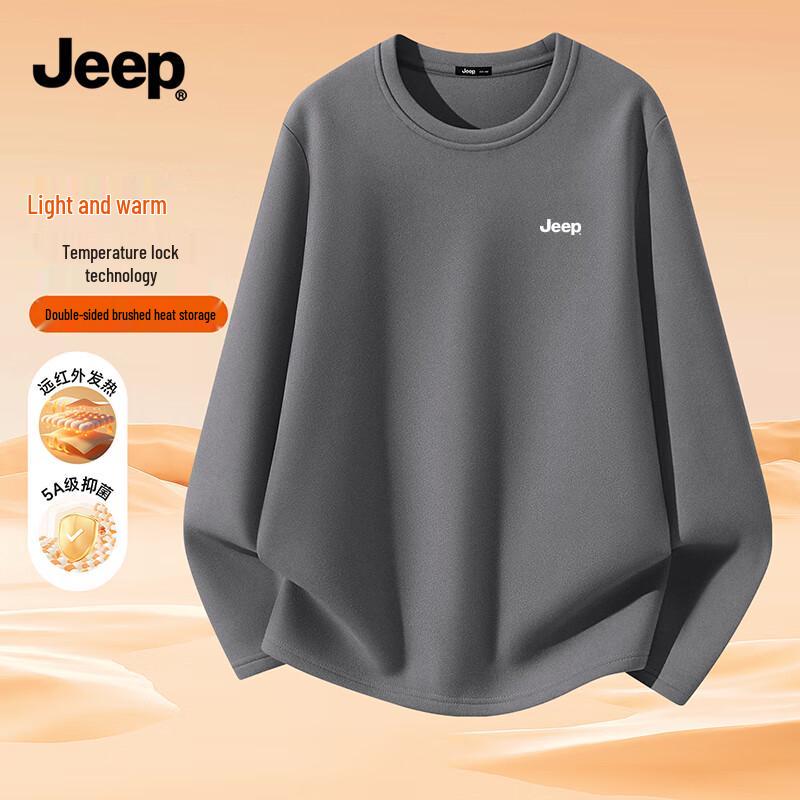 JEEP Men's Double-Sided Fleece Thermal Long-Sleeve T-Shirt