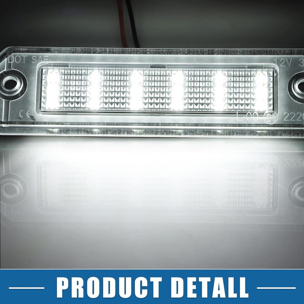 Car 6000K White LED License Plate Light Assembly 34100-S04-A01 2835SMD for Honda Del Sol 2D 1993-1997 ABS Clear Black 1 Pair