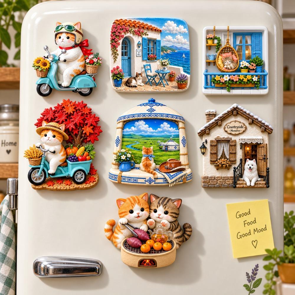 Simulation Refrigerator Magnet 3D Relief 3D Refrigerator Stickers  Refrigerator Decoration