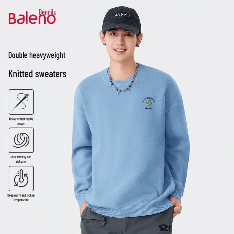 Baleno Unisex Tungstickad Rundhalsad Stickad Tröja