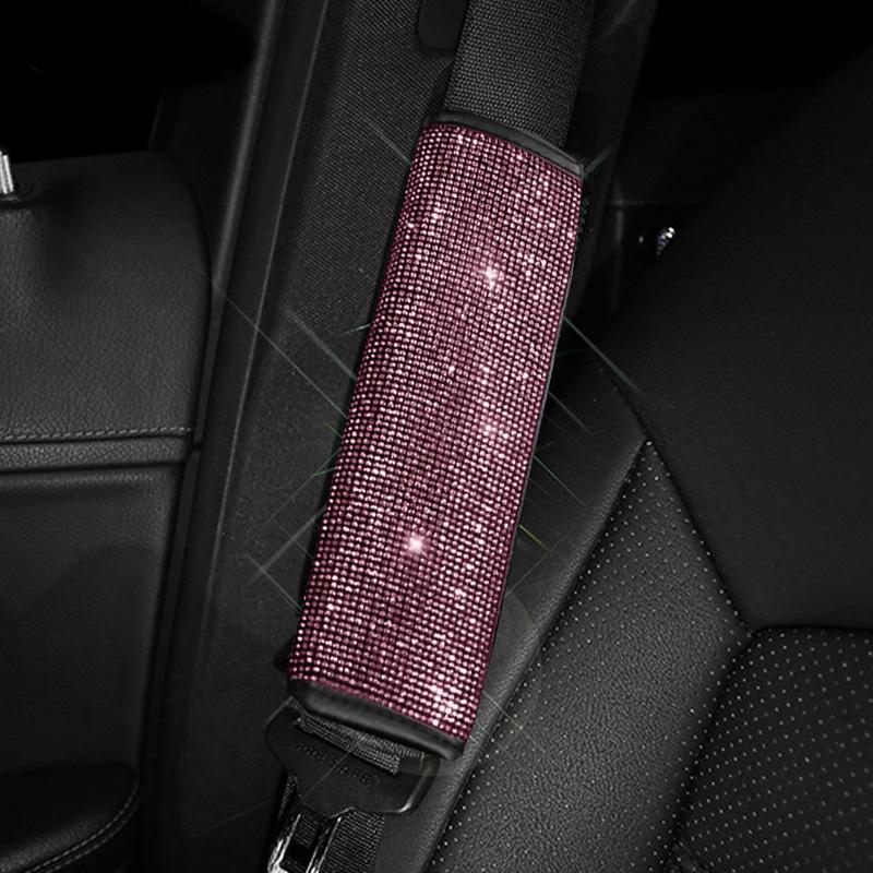 1pc Crystal Rhinestone Car Seat Belt Cover Auto Should Padding Protector Diamond Car Interior Accessories For Women Girls