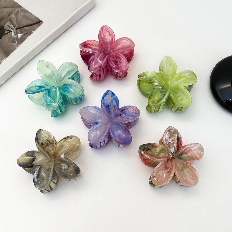 Gradient Flower Hair Accessories Set Beach Style Hairpins Flower Claw Clips Summer Flower Hairpins Hawaiian Style