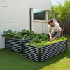 Metal Raised Garden Bed, 2.4 X 1.2 X 0.6 M Outdoor Galvanized Planter Garden Box, Open Bottom Design, Large Planter Raised Bed for Growing Vegetables,