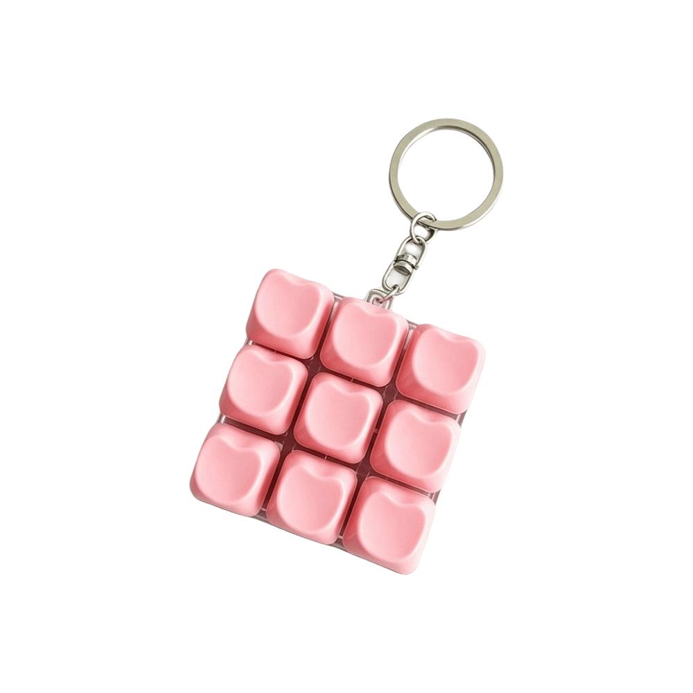 Stress Relief Fidget Button Keychain Pendant Bag Key Decor Unique Fidget Clicker Toy Sensory Play