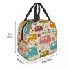 Colourful Vintage Caravans And Flowers Pattern Thermal Insulated Lunch Bags Women Happy Campers Portable Lunch Tote Food Box