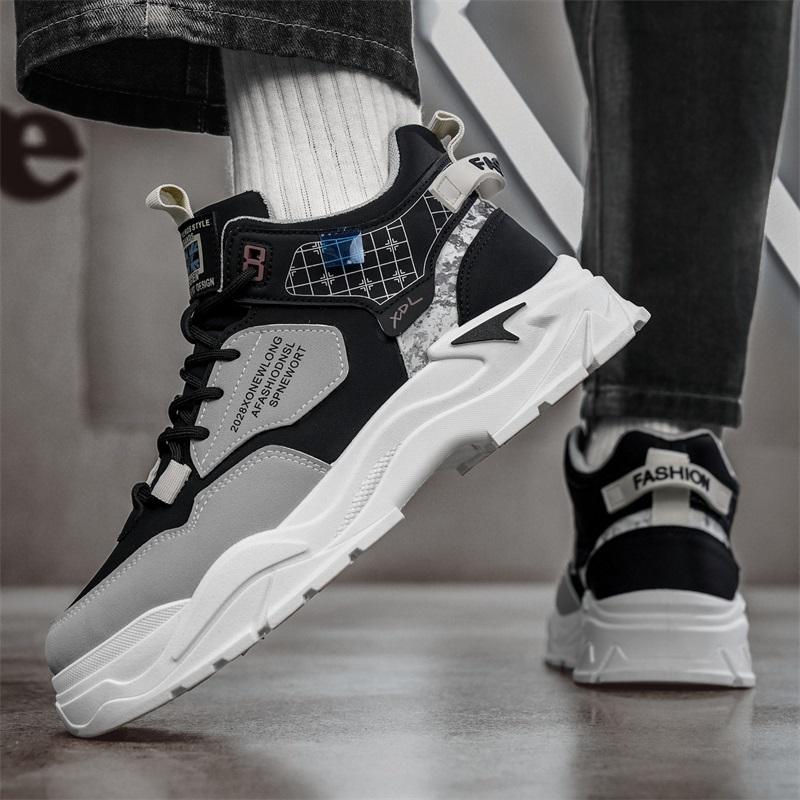 Men's high-top casual shoes four seasons soft-sole outdoor walking shoes fashion Joker tide sports shoes labor insurance shoes