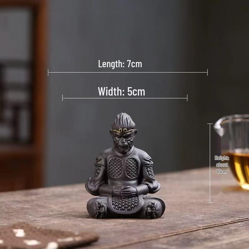 Yixing Zisha Sun Wukong Buddha Tea Pet Ornament for Home, Living Room, or Fish Tank Décor