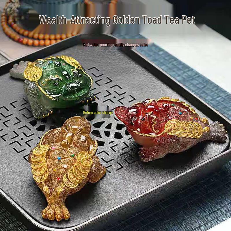 Color-Changing Resin Money Toad Tea Pet Ornament