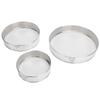 3Pcs Flour Sieve Set 304 Stainless Steel Round Flour Powder Filter Sifter Baking Utensil