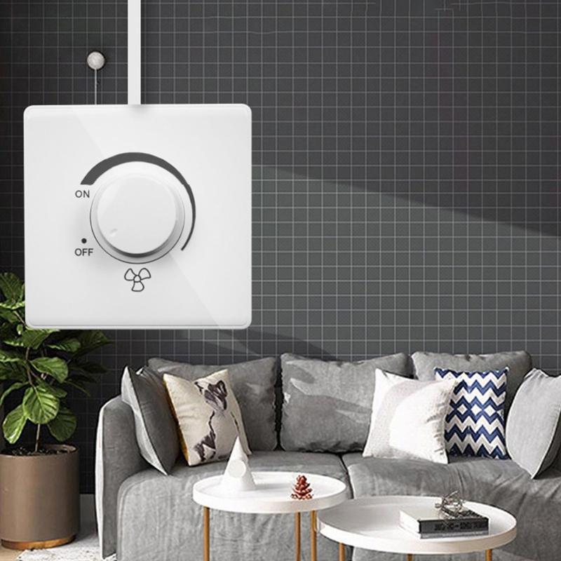 Type 86 Surfaces Mount Fan Controller Ceiling Fan Speed Control Stepless Adjustment Easy Installation for Hotel Home