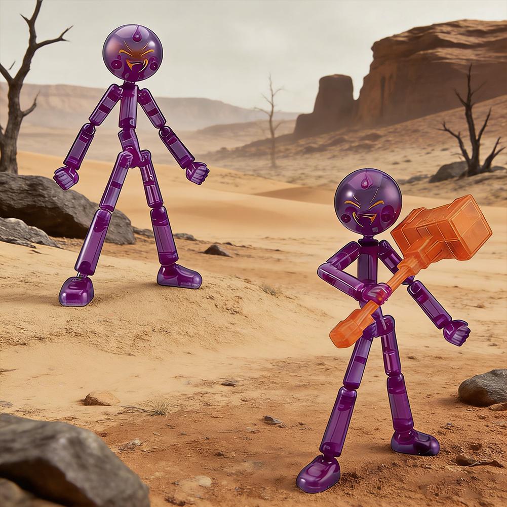 3D Printed Jointed Dummy Action Figure Diy Assembly Movable Robot Red Translucent Toy Model Gift