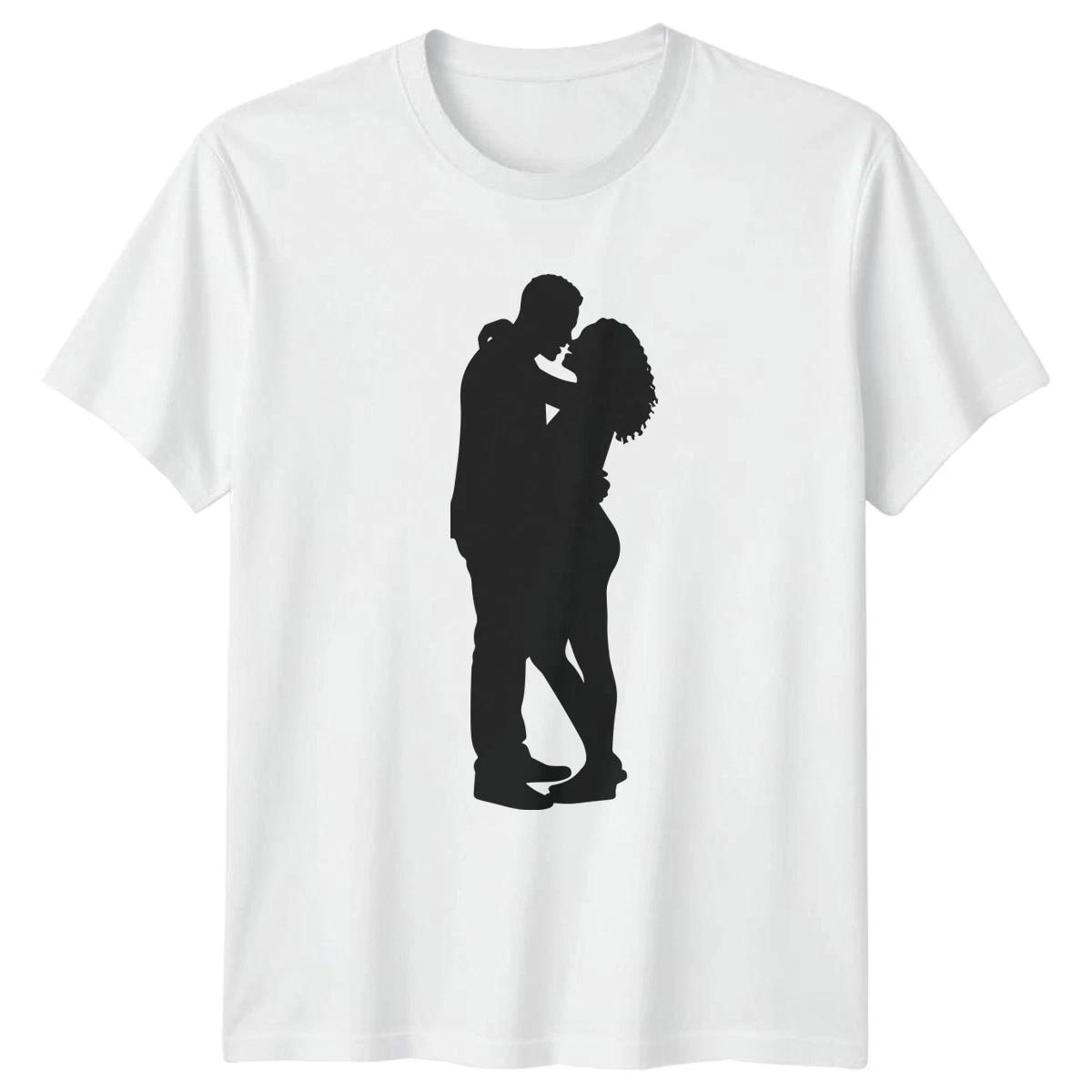 Romantic Couple Silhouette Unisex Graphic Tee XXXXL