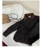 Contrast Color Thin Light Lapel Warm Short Loose Autumn Jacket