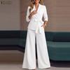 Women Elegant Long Sleeve Thin Cardigan Blazer And Long Pants Casual Two Piece Suit Sets