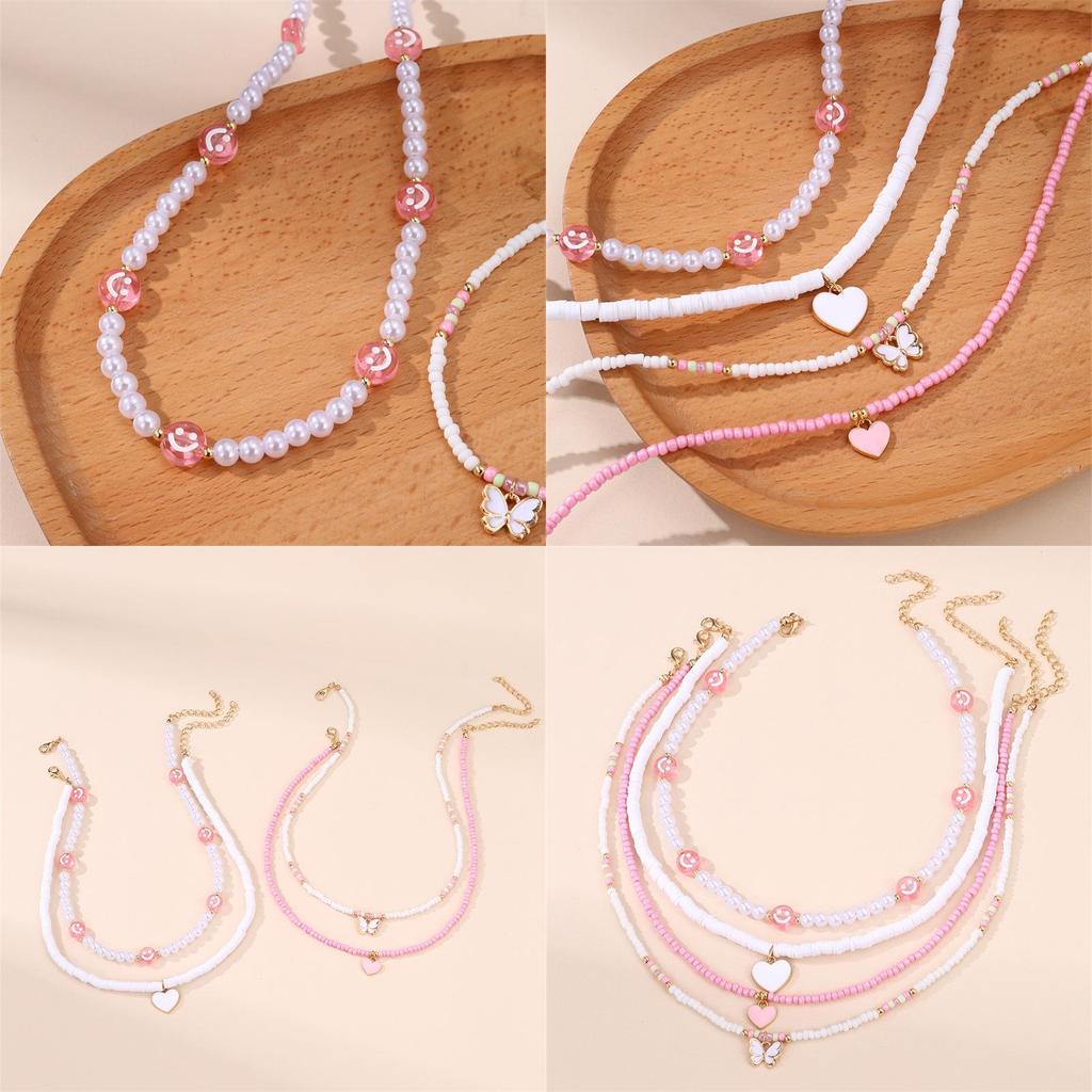 Glass Bead Colorful Jewelry With Alloy Butterfly Charm For Daily Women Wear