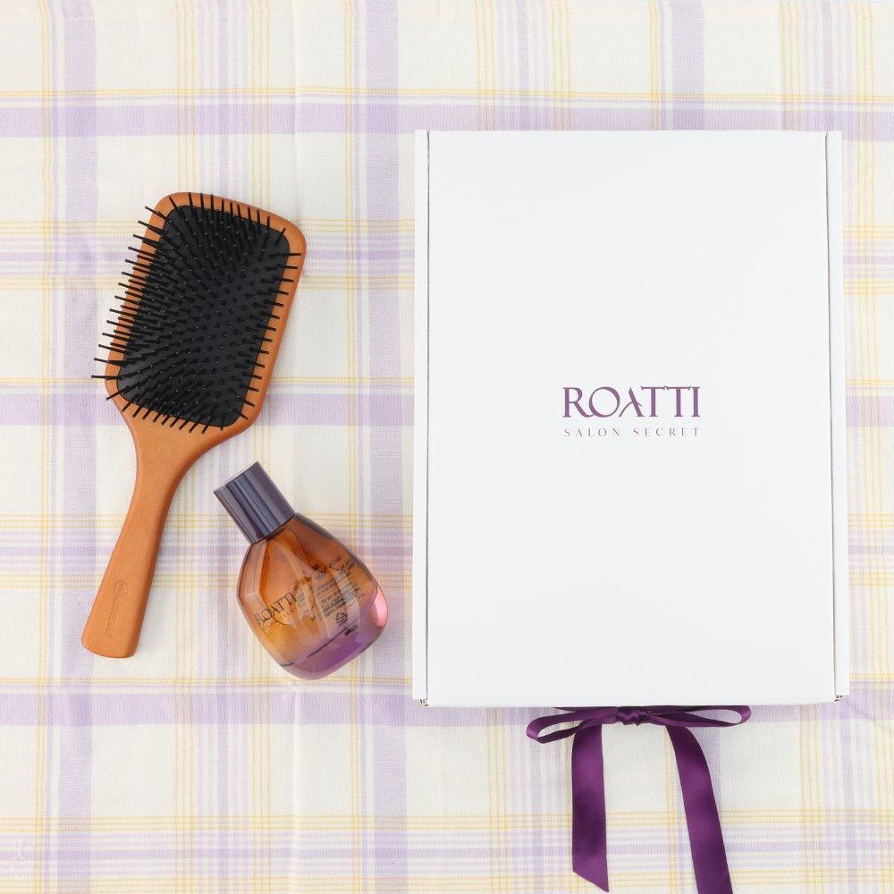 [Gift_Gift Set] Angel Ring Hair Care JMW Paddle Wooden Brush + Roati Hair Oil 80ml Special Set