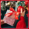 Bowknot Christmas Gifts Bag Raffia Xmas Eve Tote Handbag Xmas Decoration Gift Wrap Bags  Xmas