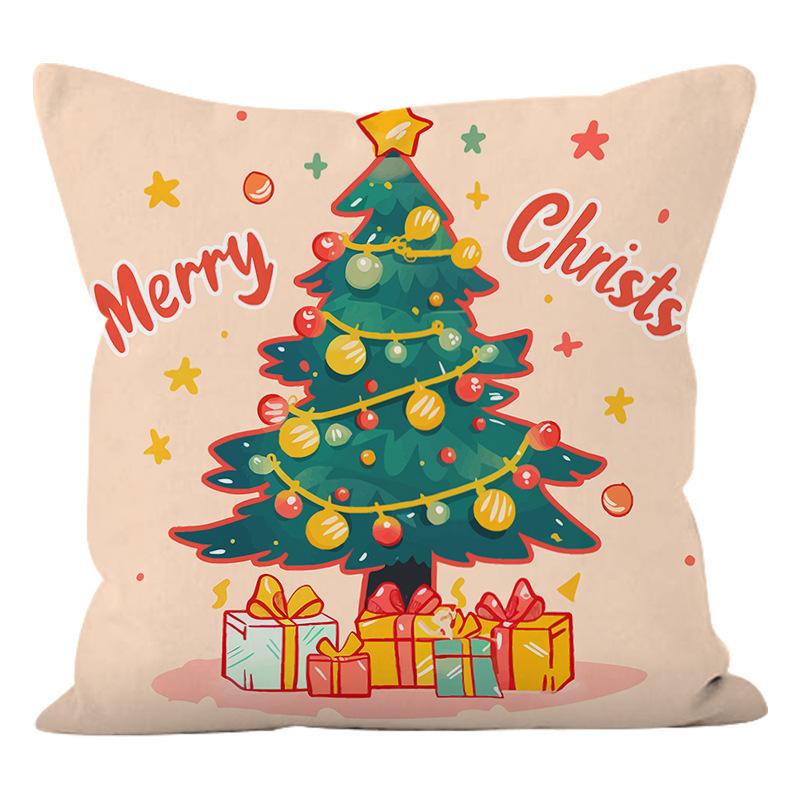 New Christmas Printed Christmas Tree Cushion Cover, Fashionable and Simple Living Room Sofa Decoration Cushion Cover
