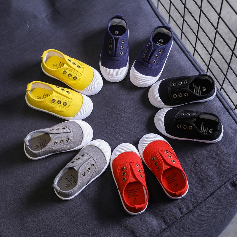 Children's Canvas Eyelet Shoes - 2025 Spring/Autumn Collection, Casual Sneakers for Boys and Girls.