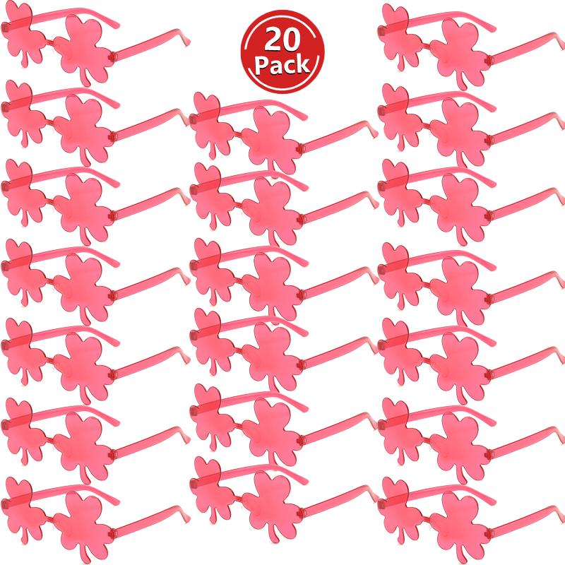 

KAMMPT 20 Pair Per Set Clover Shaped Sunglasses Latest Stylish Rimless Candy Color Vacation Shades Trendy Beach Party Sun Eyeglasses as pciture shows