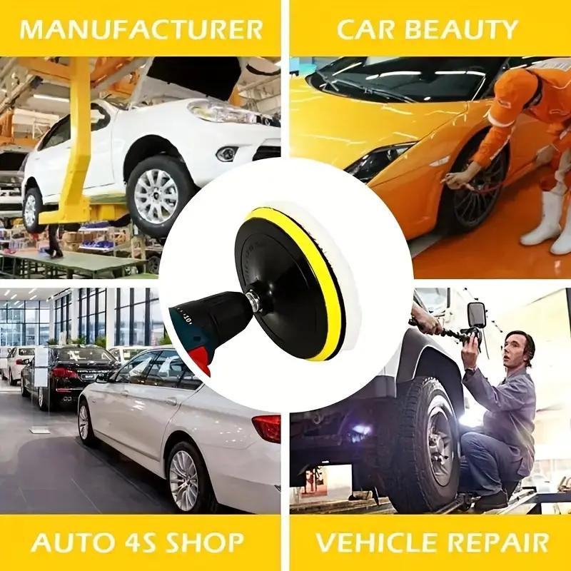 5pcs Car Polishing & Waxing Kit, Universal Iron Model, Premium Sponge Discs for Vehicle Detailing and Maintenance
