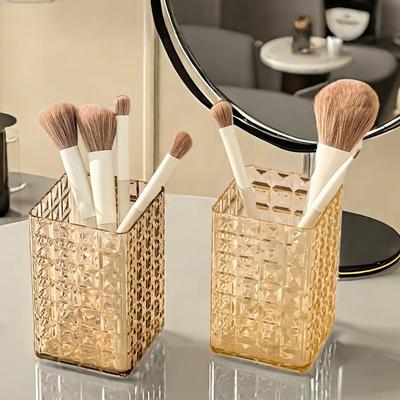  Transparent Makeup Brush Holder Plastic Cosmetic Storage Box Desk Lipstick Eyeliner Makeup Organizer Display Rack