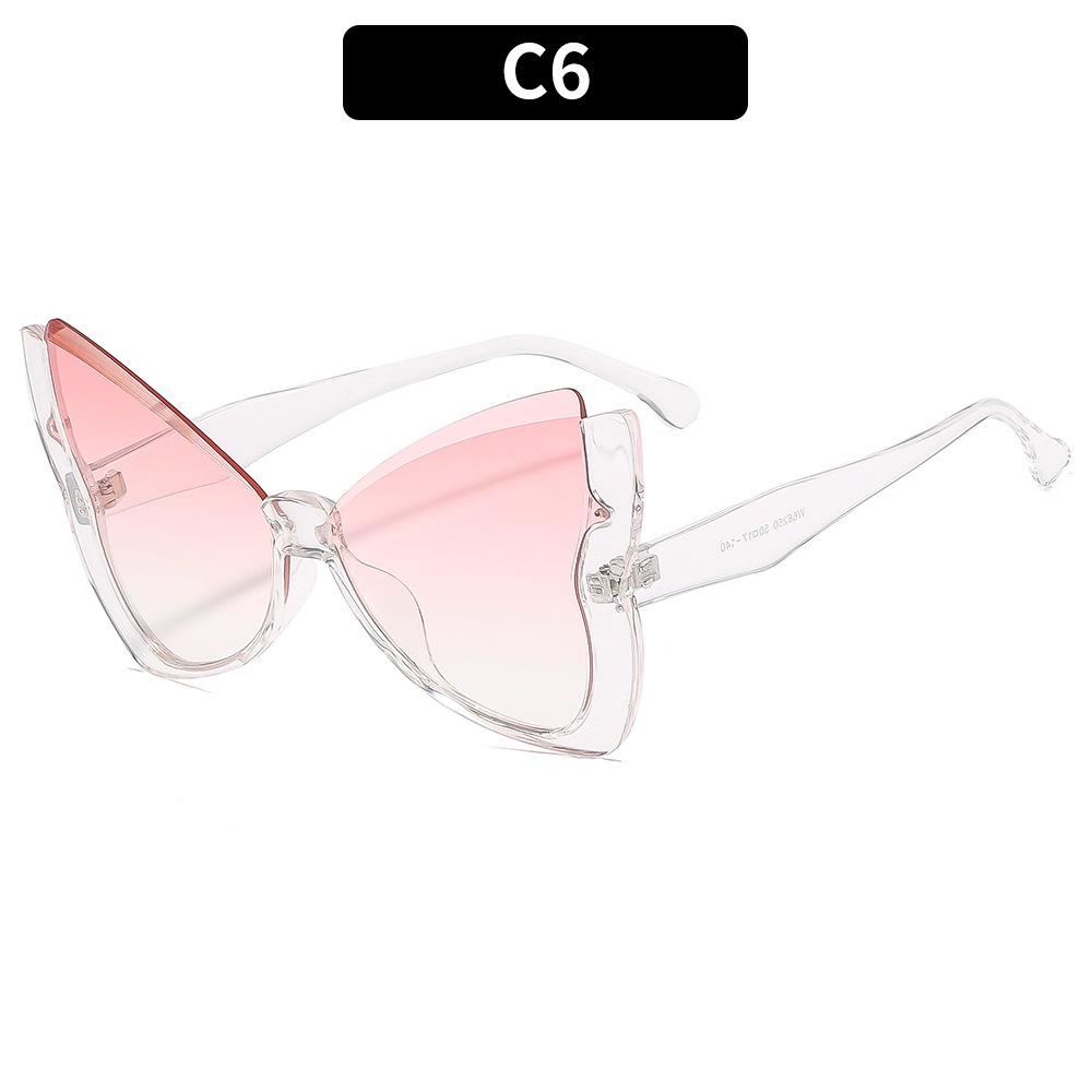 Ladies sunglasses, fashionable butterfly half-frame sunglasses