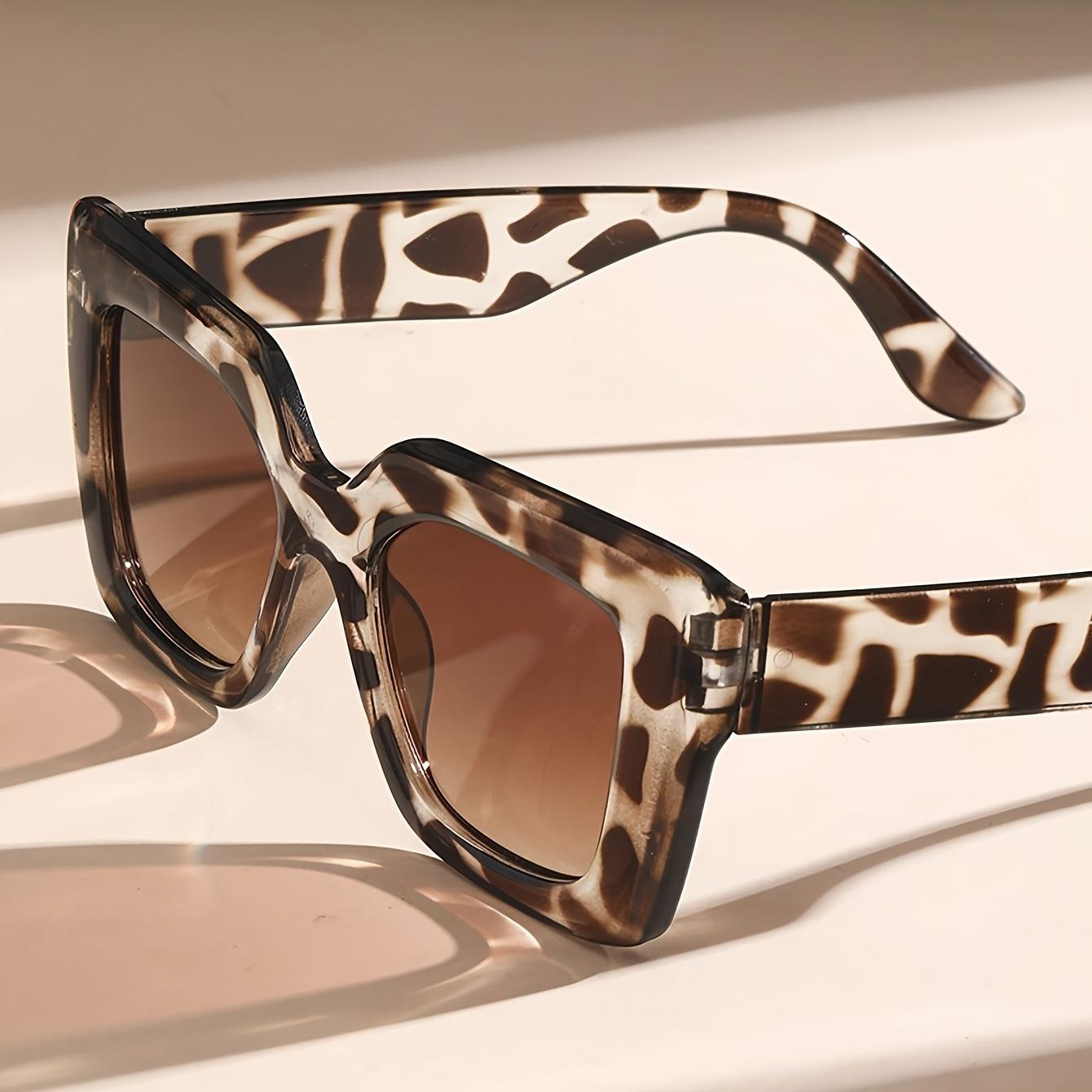 Women s Leopard Print Square Fashion Glasses with Gradient Lens - Stylish Fashion Party Eyewear, Lightweight Durable Design for PC
