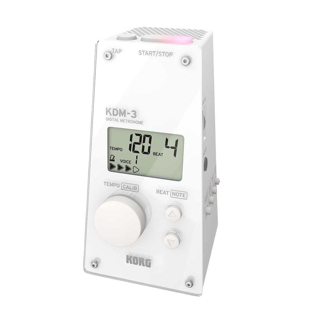 KORG Metronome KDM-3 WH White, Ideal for Individual Practice, Part Practice, and Ensemble Practice, High Volume, 120 Hours of Continuous Operation,