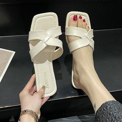 Fairy Wind Internet Celebrity Wearing Cool Slippers Female Spring and Summer New Retro Korean Version Versatile Beach Flat-bottomed Slippers