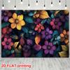 2D Flat 1pc Colorful Floral Pattern Tapestry Bright Flowers Leaves Abstract Design Wall Hanging Modern Home Decor Art