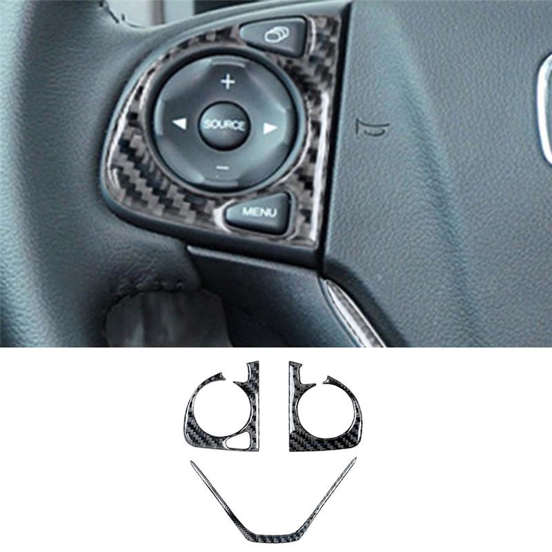 Carbon Fiber Interior Car Steering Wheel Panel Cover Trim Sticker For Honda CR-V 2012-2016 Styling Accessories