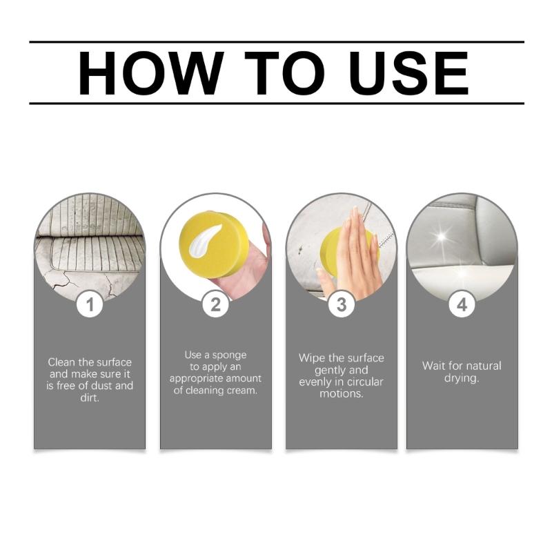 Gentle Leather Cleaner Paste Auto Interior Leather Cleaner with Natural Ingredients 100g Capacity for Delicate Surfaces