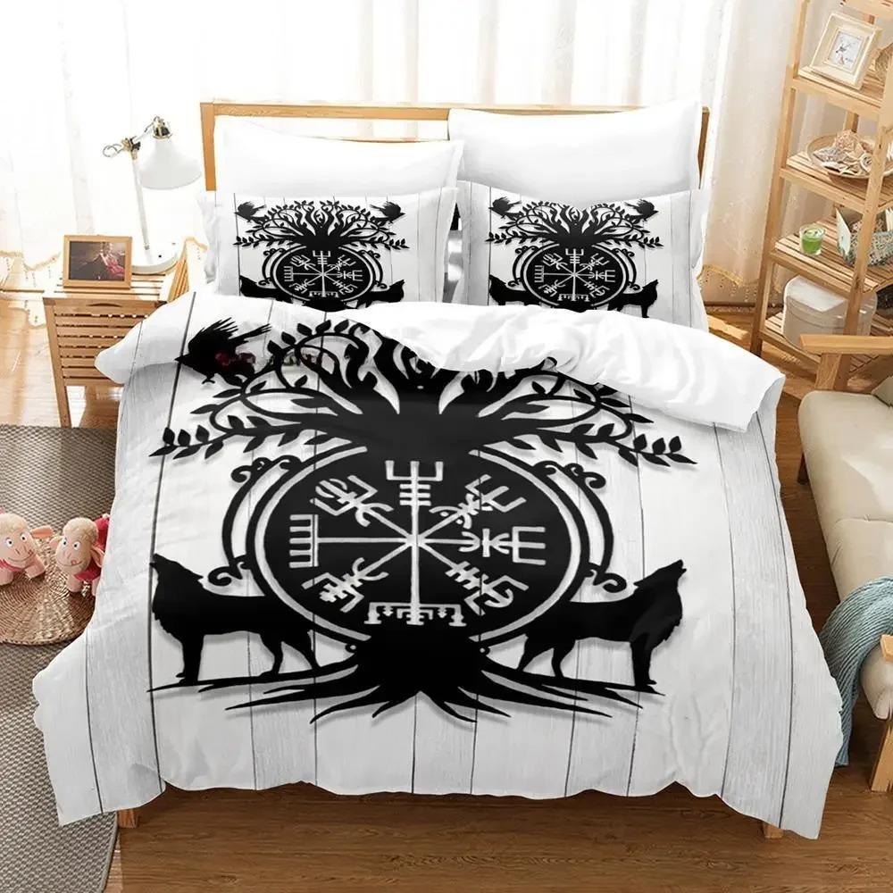 Nytt Yggdrasil Träd Runor sängkläder Set Enkelt Twin Fullt Queen King Size Sängset Vuxen Barn Sovrum Påslakan Set Anime Säng Nytt