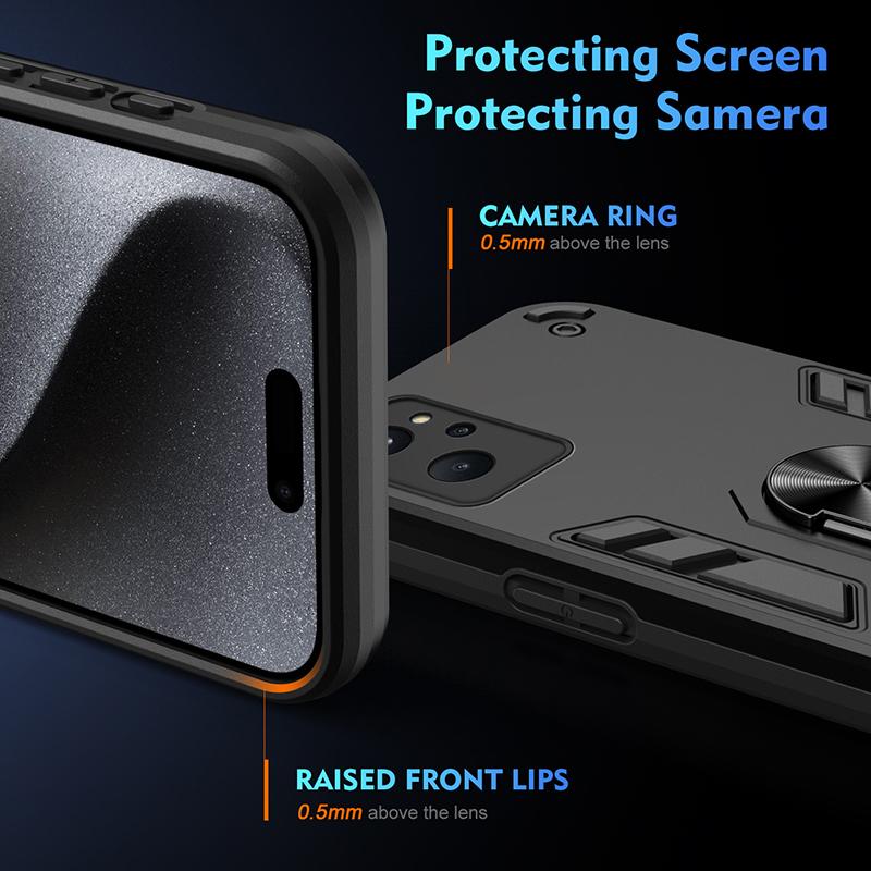 For Realme 9 Shockproof Armor Case For Realme 9I 9 Pro Plus Realme 9 Pro Realme 10 Car Magnetic Ring Stand Hard Back Phone Cover