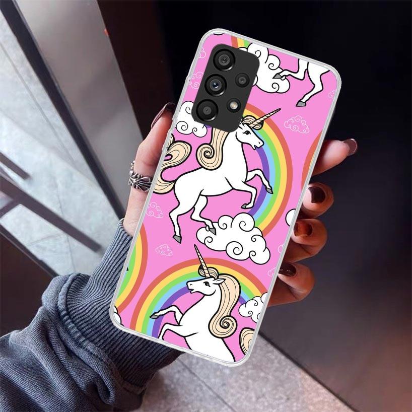 Pink Unicorn Rainbow Phone Case For Samsung Galaxy A17 A16 A15 A14 A13 A57 A56 A55 A54 A53 A37 A36 A35 A34 A33 A26 A25 A24 A23 G