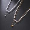 Cazador Trendy Small Heart Imitation Pearl Choker Necklaces for Women Stainless Steel Multilayers Necklaces 2026 Jewelry Gift