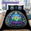 Cybernetic Parrot Window Pattern Bedding,Quilt Set Quilt Cover Pillowcase Home Birthday Gift (1 * duvet cover + 2 * pillowcase, without core)