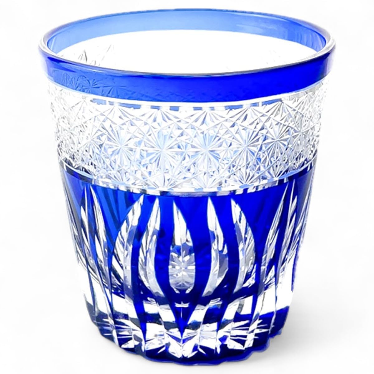 

Mizukage Kiriko Whiskey Glass Saika Current Model J-kitchens Cup, 85xH90mm, 260cc, Blue,