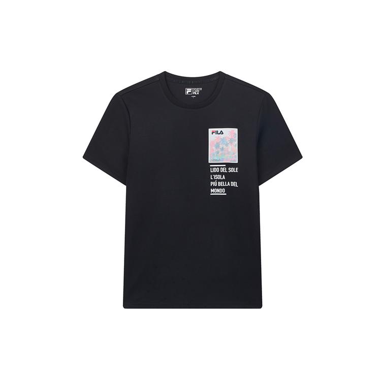 FILA T Shirts Men s Legend Blue Crew Neck Moderate Straight Fit F11M028198FNV M