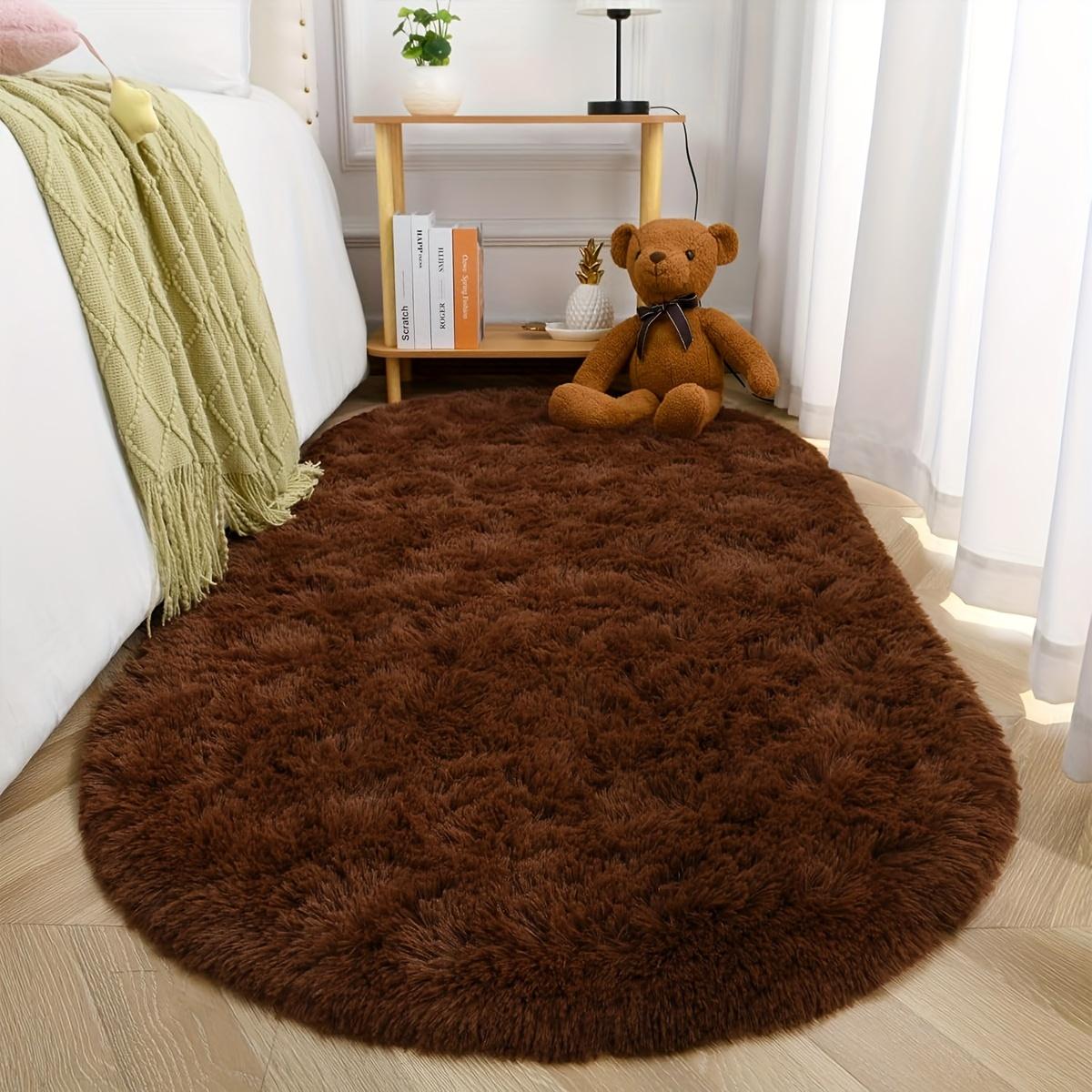

VIKAMA Grey Dense Silk Carpet Winter Warm Carpet Bedroom Bedside Rugs Living Room Sofa Carpet Long Hair Soft Floor Mat Home Dec 40X120CM (1.3X3.9FT