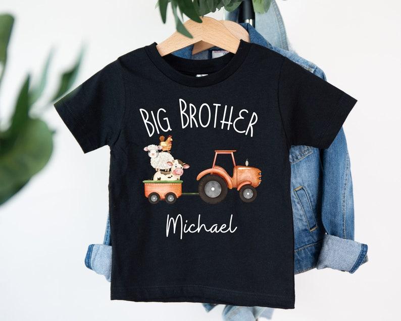 Big brother t-shirt, Farm Animals and Truck big bro T-Shirt, Promoted To Big Brother, Pregnancy announcet, I m Going To Be A Big Brother 100