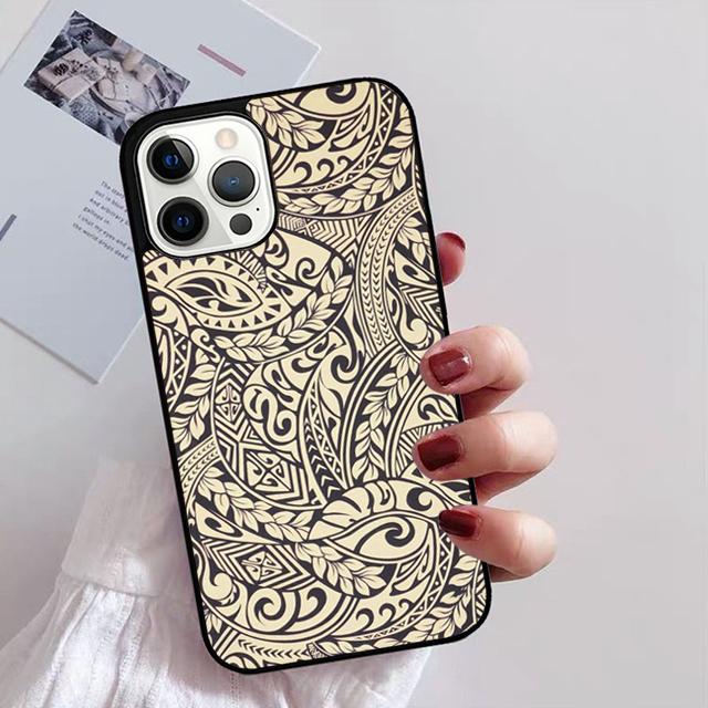 Maori Samoan Polynesian Tribal Phone Case for iPhone 11 12 13 14 Pro Max Mini XR XS SE 2020 6 7 8 Plus Samsung S21 S22 Coque